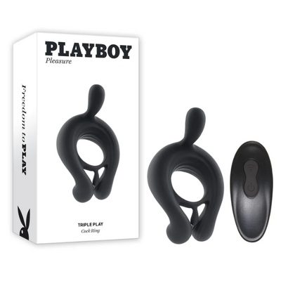 Playboy Pleasure Triple Play Cock Ring - Totally Adult