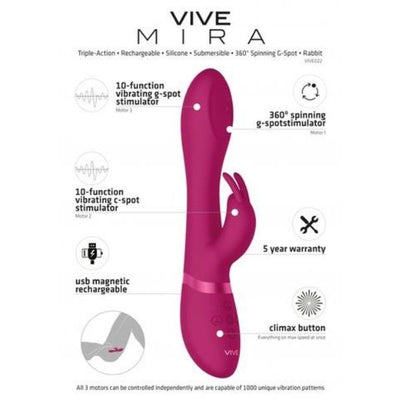 Vive Mira Spinning G Spot Rabbit - Totally Adult