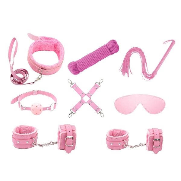 Love in Leather 9 Piece Bondage Kit - Totally Adult