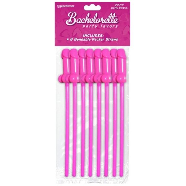 Bendable Pecker Straws 8 Pack - Totally Adult
