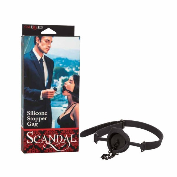 Scandal Silicone Stopper Gag Black - Totally Adult