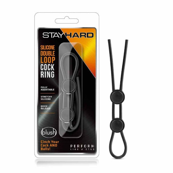Stay Hard Silicone Double Loop Cock Ring - Totally Adult
