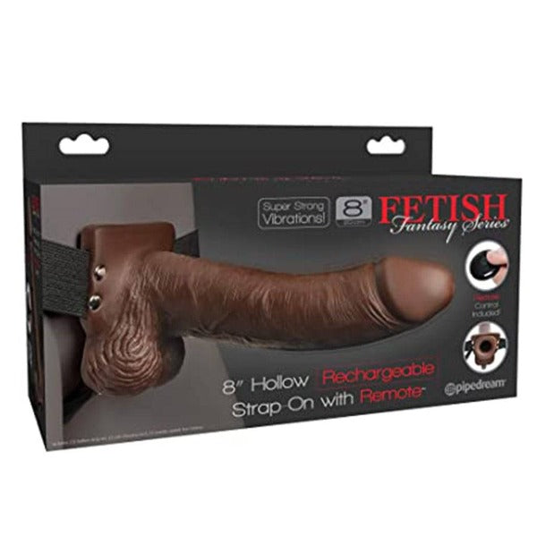 FFS 8 Inch Hollow Rechargeable Strap On With Remote - Totally Adult